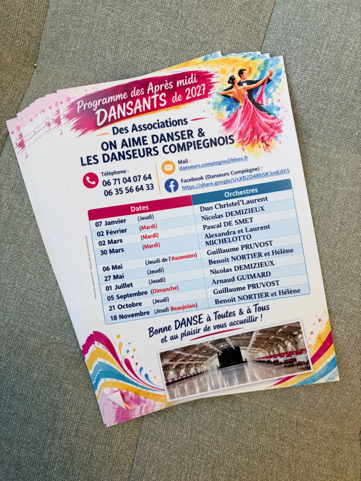 Programme annuel des Danseurs Compiégnois