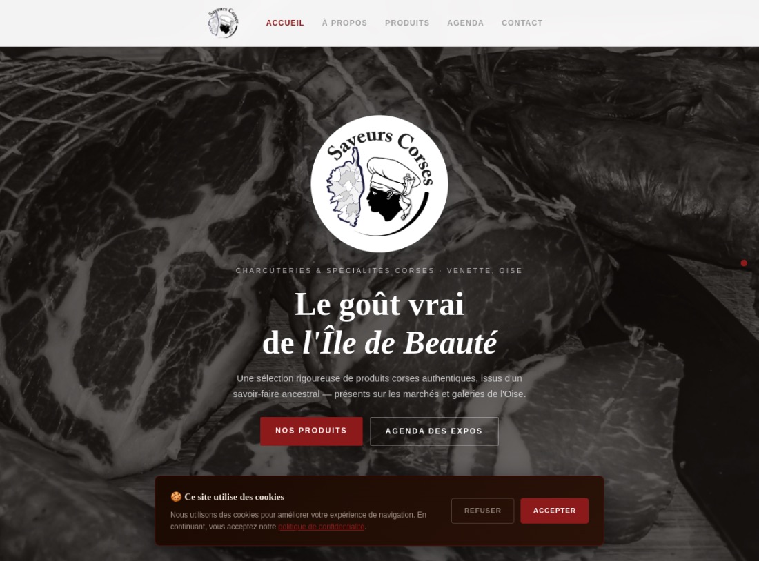 Aperçu du site Saveurs Corse